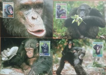 World Wide Fund For Nature Western Chimpanzee Set of 4 (Maxim Card)