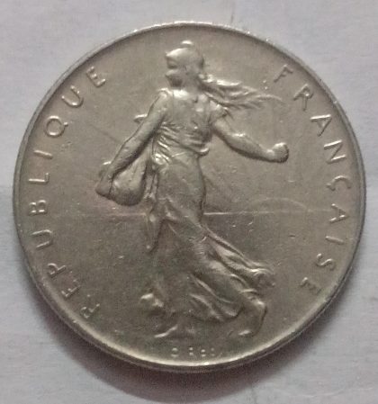 1 Franc 1969 Liberte Egalite Fraternite (used) | Indian Postage Stamps | Indian Coins | Old Indian Currency | Rare Indian Coins | Numismatic Collection India - Image 2
