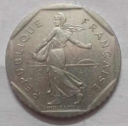 2 Franc 1982 Liberte Egalite Fraternite(used) | Indian Postage Stamps | Indian Coins | Old Indian Currency | Rare Indian Coins | Numismatic Collection India - Image 2