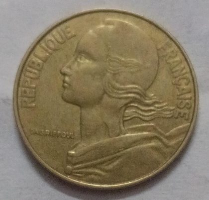 20 Centimes 1978 Liberte Egalite Fraternite (used) | Indian Postage Stamps | Indian Coins | Old Indian Currency | Rare Indian Coins | Numismatic Collection India - Image 2