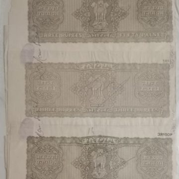 3Rs *3 stamp paper (stuck on paper)