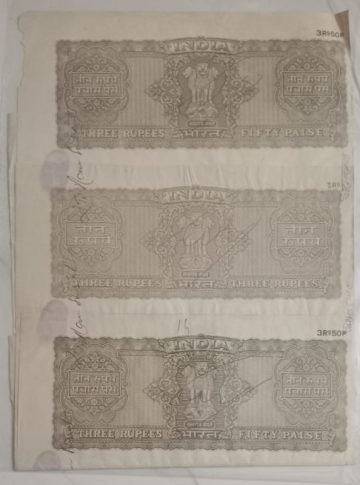 3Rs *3 stamp paper (stuck on paper)