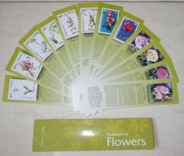 Bookmarks Depicting Stamps Flowers Theme - Set 1