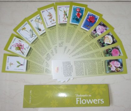 Bookmarks Depicting Stamps Flowers Theme - Set 1 | Indian Postage Stamps | Indian Coins | Old Indian Currency | Rare Indian Coins | Numismatic Collection India