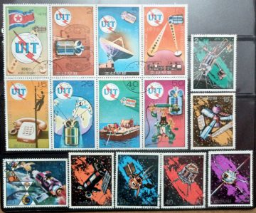 Space Satellite used Stamps of Korea Set of 15 (Foreign Stamp)