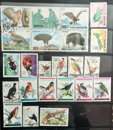Birds – Korea – Set of 23 Used Stamps Foreign