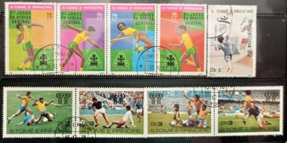 Sports used Stamps of S.Tom E Principe set of 9 (Foreign Stamp) | Indian Postage Stamps | Indian Coins | Old Indian Currency | Rare Indian Coins | Numismatic Collection India