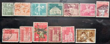 Used Stamps of Helvetia set of 13 (Foreign Stamp)
