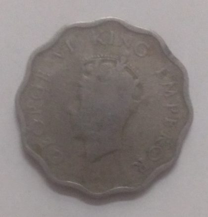 British India Coin GEORGE V-1 ANNA1939(used) (Copper Nickle) | Indian Postage Stamps | Indian Coins | Old Indian Currency | Rare Indian Coins | Numismatic Collection India - Image 2