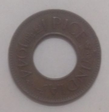 British India Coin GEORGE VI-1 PICE1944(used) (COPPER)