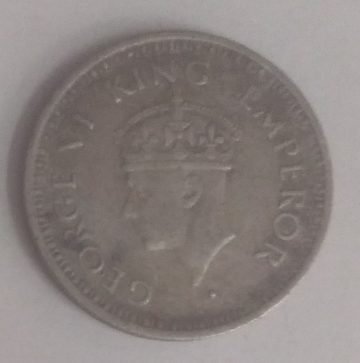 British India Coin GEORGE VI-1/4 RUPEE 1943(Used)