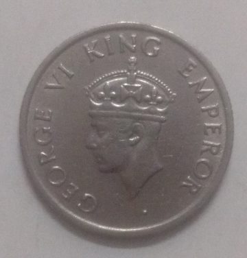 British India Coin GEORGE VI-QUARTER RUPEE 1946(USED) (Nickle)