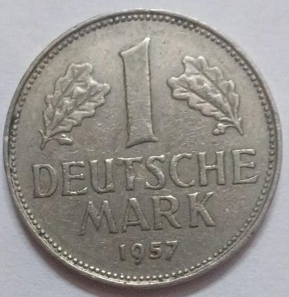 GERMANY Deutsche 1 MARK 1957 (USED) | Indian Postage Stamps | Indian Coins | Old Indian Currency | Rare Indian Coins | Numismatic Collection India