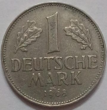 GERMANY Deutsche 1 MARK 1968 (USED)