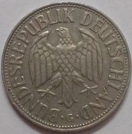 GERMANY Deutsche 1 MARK 1968 (USED) | Indian Postage Stamps | Indian Coins | Old Indian Currency | Rare Indian Coins | Numismatic Collection India - Image 2