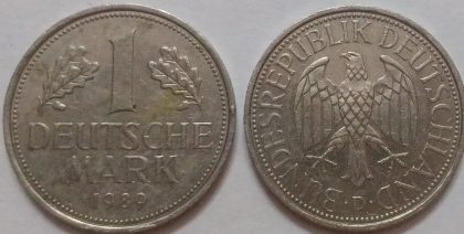 GERMANY Deutsche 1 MARK 1989 (USED) | Indian Postage Stamps | Indian Coins | Old Indian Currency | Rare Indian Coins | Numismatic Collection India