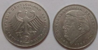 GERMANY Deutsche 2 MARK 1990 (USED) | Indian Postage Stamps | Indian Coins | Old Indian Currency | Rare Indian Coins | Numismatic Collection India