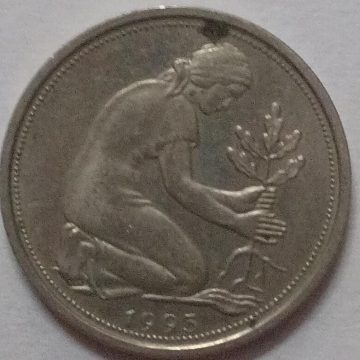 GERMANY 50  PFENNIG 1990 (USED)