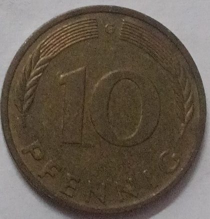 GERMANY 10  PFENNIG 1988 (USED) | Indian Postage Stamps | Indian Coins | Old Indian Currency | Rare Indian Coins | Numismatic Collection India - Image 2