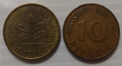 GERMANY 10 PFENNIG 1984(USED) | Indian Postage Stamps | Indian Coins | Old Indian Currency | Rare Indian Coins | Numismatic Collection India