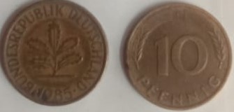 GERMANY 10 PFENNIG 1985(USED)