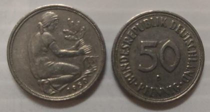 GERMANY 50 PFENNIG 1950(USED)(Silver) | Indian Postage Stamps | Indian Coins | Old Indian Currency | Rare Indian Coins | Numismatic Collection India