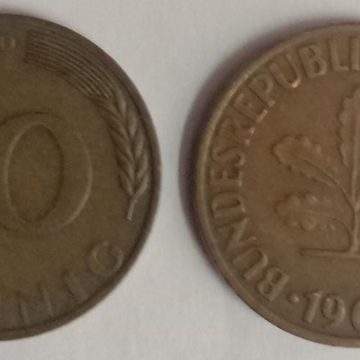 GERMANY 10  PFENNIG 1969 (USED)