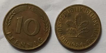 GERMANY 10  PFENNIG 1986  (USED)