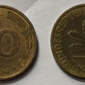 GERMANY 10  PFENNIG 1987  (USED)