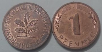 GERMANY 1 PFENNIG 1967 (USED)