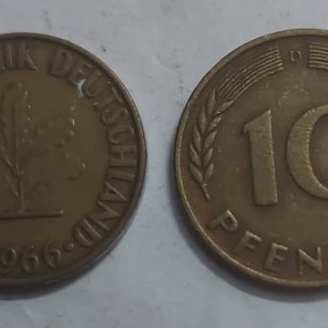 GERMANY 10  PFENNIG 1966 (USED)