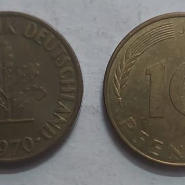 GERMANY 10  PFENNIG 1970 (USED)