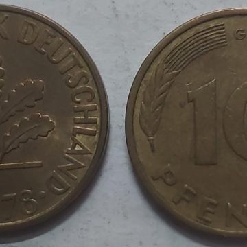 GERMANY 10  PFENNIG 1978 (USED)