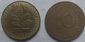 GERMANY 10 PFENNIG 1979 (USED)
