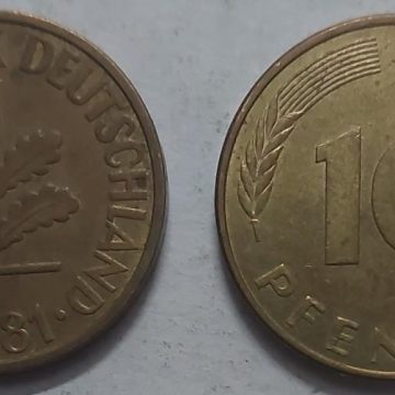 GERMANY 10  PFENNIG 1981 (USED)