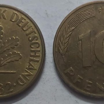 GERMANY 10  PFENNIG 1982 (USED)