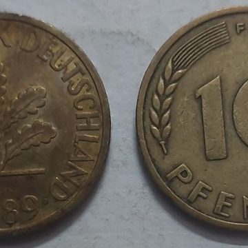 GERMANY 10  PFENNIG 1989 (USED)