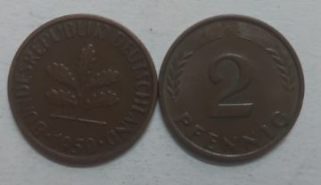 GERMANY 2 PFENNIG 1950 (USED)