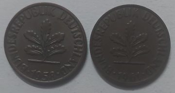 GERMANY 2 PFENNIG 1958 (USED)