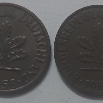 GERMANY 2  PFENNIG 1958 (USED)
