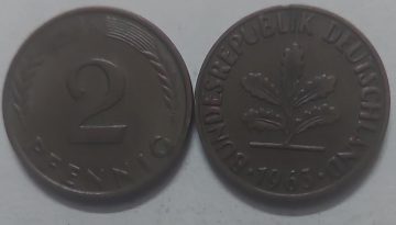 GERMANY 2 PFENNIG 1963 (USED)