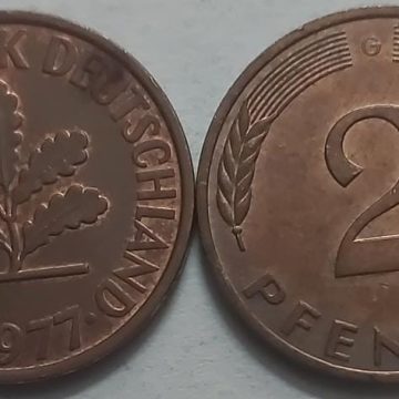 GERMANY 2  PFENNIG 1977 (USED)