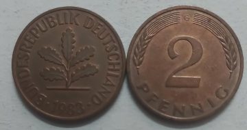 GERMANY 2 PFENNIG 1983 (USED)