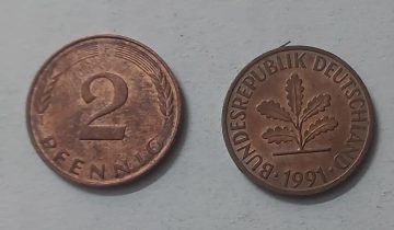 GERMANY 2 PFENNIG 1991 (USED)