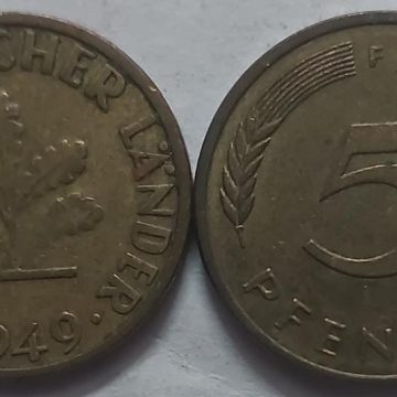 GERMANY 5  PFENNIG 1949 (USED)