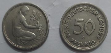 GERMANY 50 PFENNIG 1949 (USED)