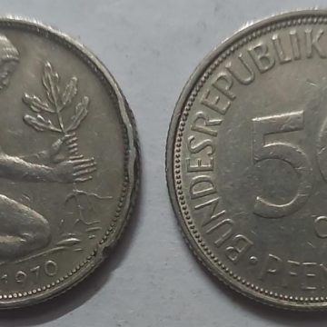 GERMANY 50  PFENNIG 1970 (USED)
