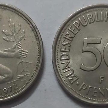 GERMANY 50  PFENNIG 1972 (USED)
