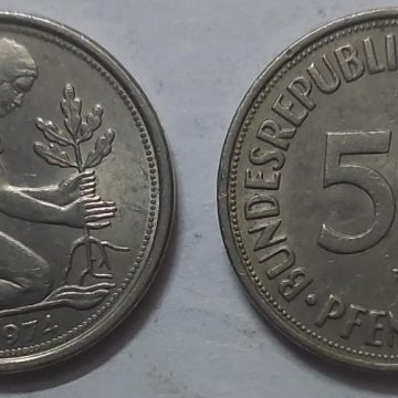 GERMANY 50  PFENNIG 1974 (USED)