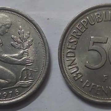 GERMANY 50  PFENNIG 1976 (USED)